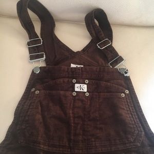 Calvin Klein Jeans Brown velvet overalls